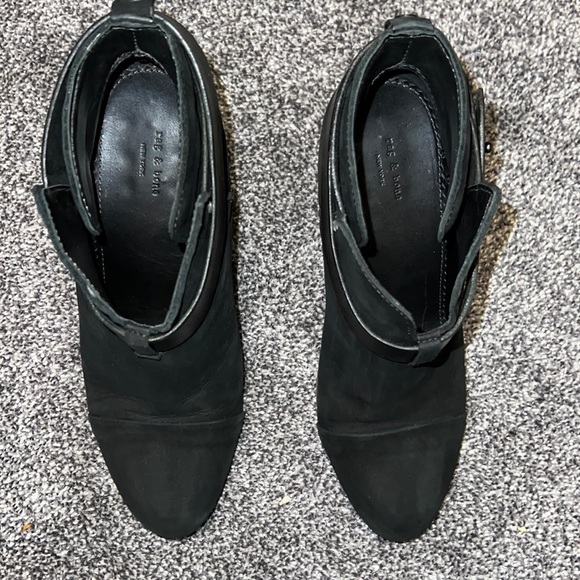 Rag & Bone HARROW Bootie Ankle Boot Women's US 8.5 EU 38.5 Black suede Leather. - Picture 13 of 15